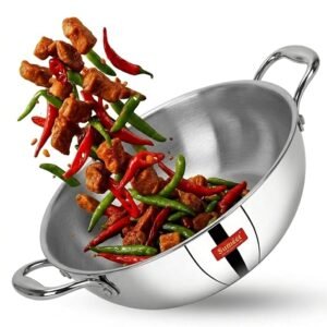 Sumeet Cook Smart TriPly Steel-Aluminium-Steel - 3 Layers Kadhai - 5 Years Warranty - 2Ltr - 22cm - Kadai