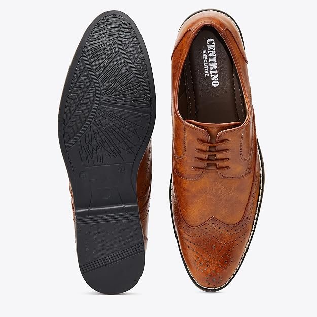 Centrino Men's Formal Shoes | Lace-up Oxford Shoe with Solid Design | Stylish Design with Comfortable Fit| Provide Comfort & Stylish (1421)